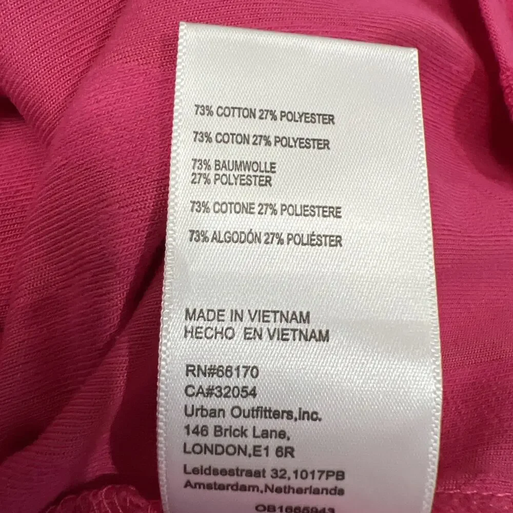 NWT Urban Outfitters Shirt Mens Large Pink Terry Chain Link Zip Up Casual Retro